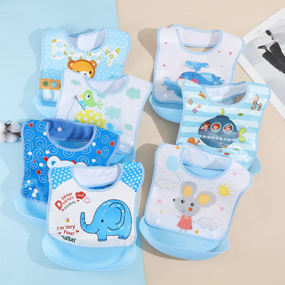 Baby food bib Baby waterproof bib three-dimensional detachable food food pocket Child child saliva pocket Good Vibrations