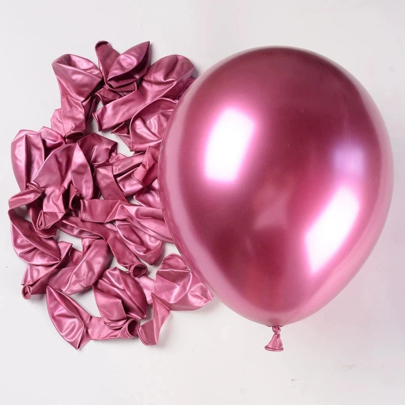 20/40pcs Metallic Balloon Gold Pink Blue Helium Ball Wedding Adult Birthday Party Decoration Chrome Latex Baby Shower Globos Good Vibrations