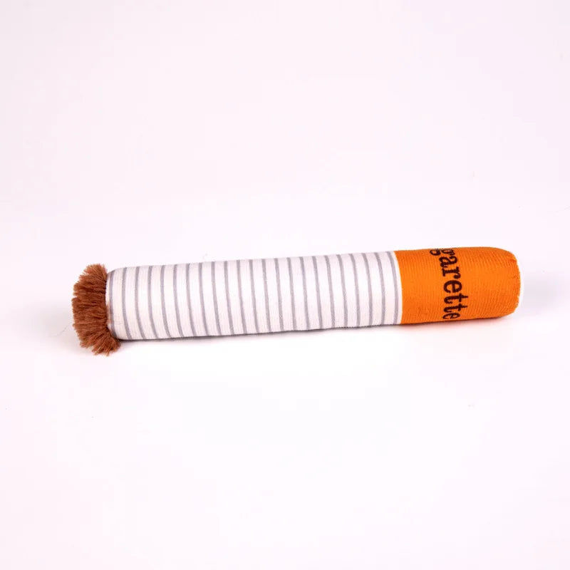 Cigarettes Dog Toy Imitation Cigar Chew Toy Interactive Plush Dog Chew Toy Funny Stuffed Dog Toys Novelty for Chewing Teething Good Vibrations