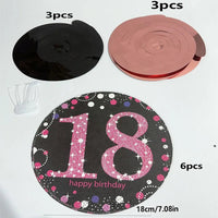 6pcs PVC 18 21 30 40 50 Years Old Spiral Happy Birthday Swirl Hanging Ornaments Party Background Layout Decor Supplies Good Vibrations