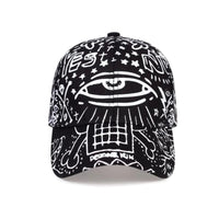 Fashion New Graffiti eyes Luminous cap Hip hop Cap Hats for men women Vintage flat hat Baseball Cap 70014 Good Vibrations