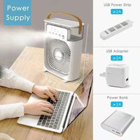 Portable 3 In 1 Fan AIr Conditioner Household Small Air Cooler LED Night Lights Humidifier Air Adjustment Home Fans Dropshipping Good Vibrations