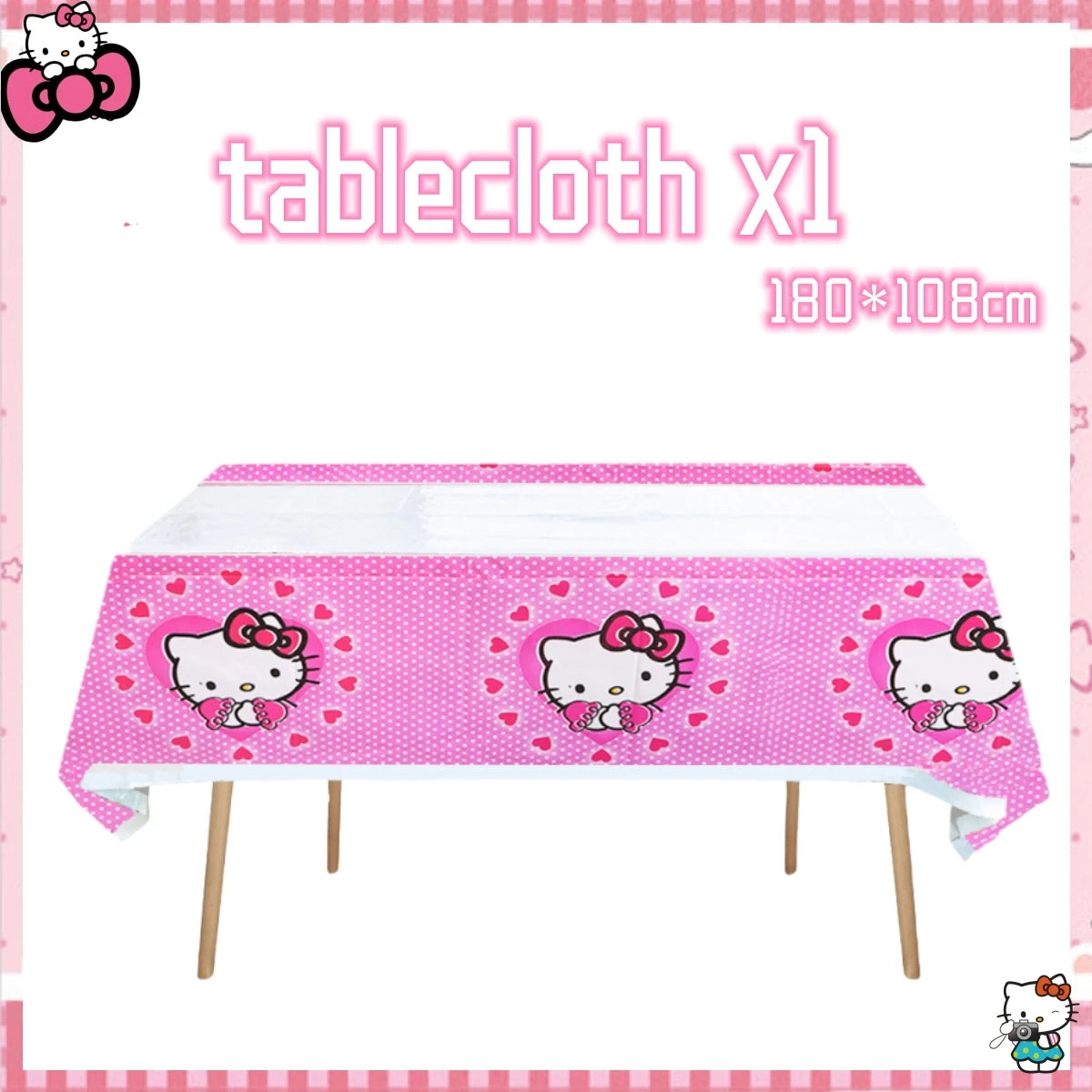 Hello Kitty Birthday Party Decoration Disposable Tableware Cup Plate Tablecloth Balloons Baby Shower Girls Party favors Supplies Good Vibrations
