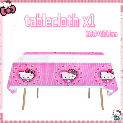 Hello Kitty Birthday Party Decoration Disposable Tableware Cup Plate Tablecloth Balloons Baby Shower Girls Party favors Supplies Good Vibrations