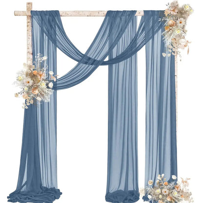Wedding Arch Draping Fabric for Ceremony Reception Arch Decorations Chiffon Sheer Fabric Backdrop Curtains Party Bridal Shower Good Vibrations