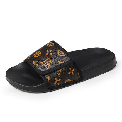 Men's Genuine Leather Sandals Comfortable Man Sandal House Slippers Man Summer Shoes Sale Genuine Mens Slipper Flip Flop Slides Good Vibrations