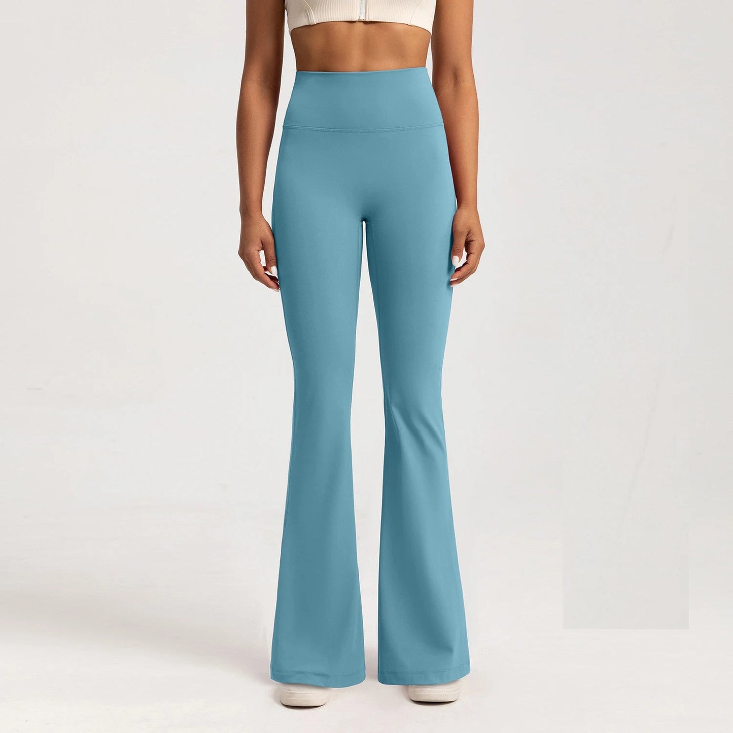 High-end Yoga Leggings Slim Yoga Pants High Waist Wide Leg Pants Bottoms Breathable Gym Casual Sports Bell Leggings Female Good Vibrations