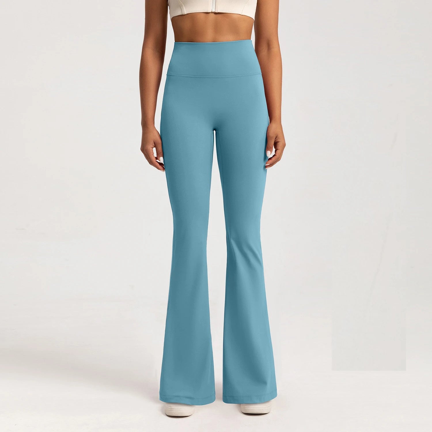 High-end Yoga Leggings Slim Yoga Pants High Waist Wide Leg Pants Bottoms Breathable Gym Casual Sports Bell Leggings Female Good Vibrations