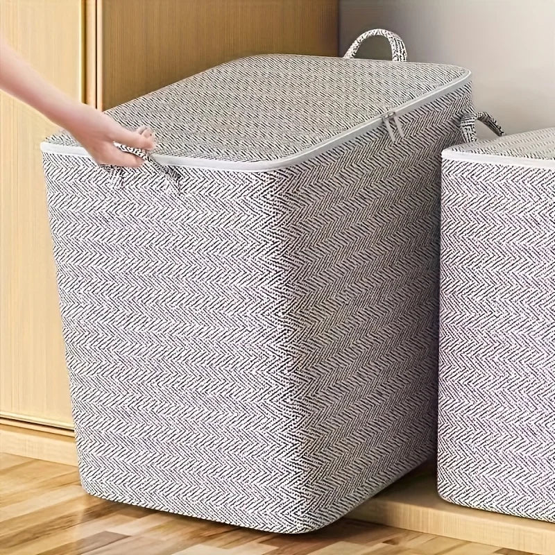 Extra Large Storage Box with Lid Modern Space Saving Design Durable for Clothes Bedding Home Organization Wardrobe Moving Good Vibrations