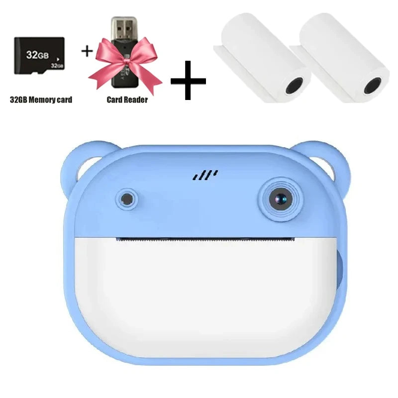 Children Digital Camera Instant Print for Kids Thermal Print Camera Instant Photo Printing Camera Video Toys+32G Memory Card Good Vibrations Adult Super Store