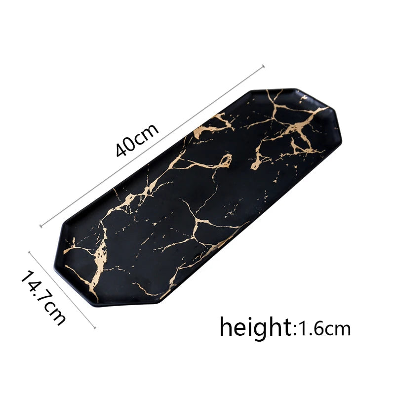 White Black Golden Ceramic Dishes And Plate Pizza Dessert Steak   Tableware Decorative Food Tray Dinner Set Porcelai Good Vibrations