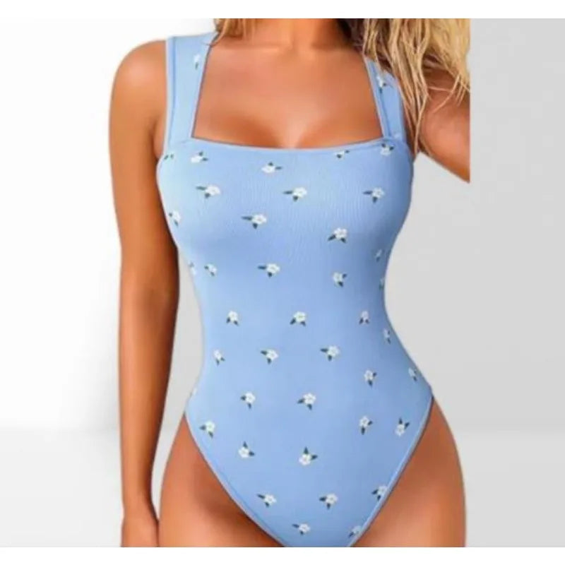 Women Sleeveless Knit Bodysuit Summer Sexy Bodycon Off Shoulder Jumpsuits Casual Bodice Stretchy Street Style Short Jumpsuits Good Vibrations