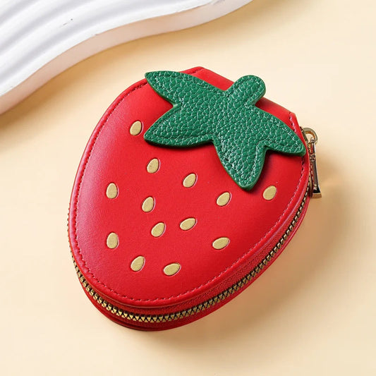 Cute little strawberryPUCoin purse, fruit-themed coin storage bag, card holder Good Vibrations