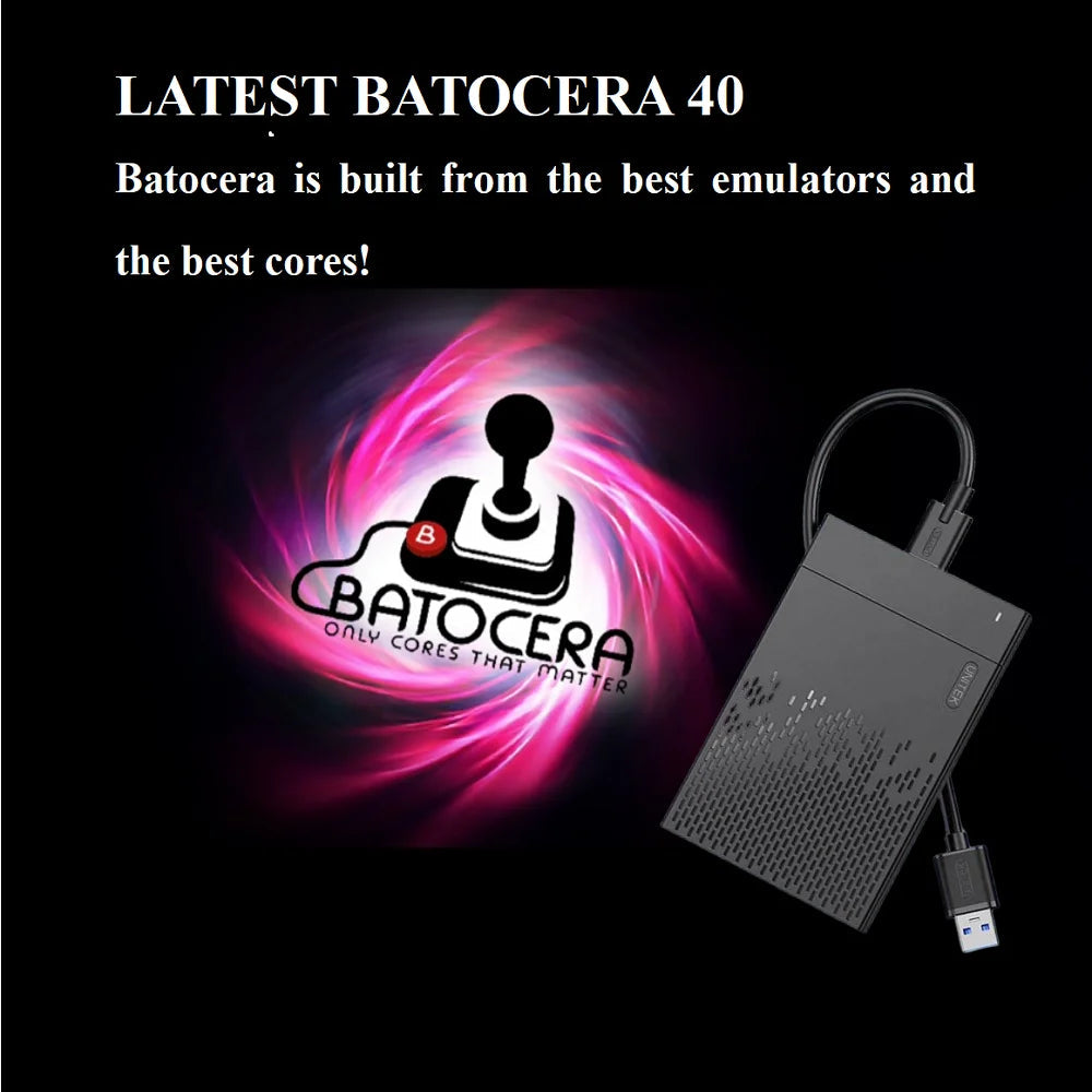 Retro Game Batocera 40 Linux 500G HDD Console with over 13000 high score games for PS3 PS2 PS1 Wii WiiU DC N64 and Windows PC Good Vibrations
