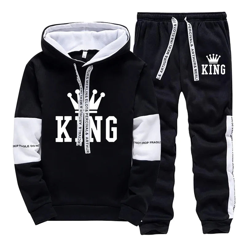 King Printing Mens Tracksuit Single Piece Sweatshirts Sweatpants Casual Hoodie Pants Outdoors Mens Clothing Hot Sales Streetwear Good Vibrations