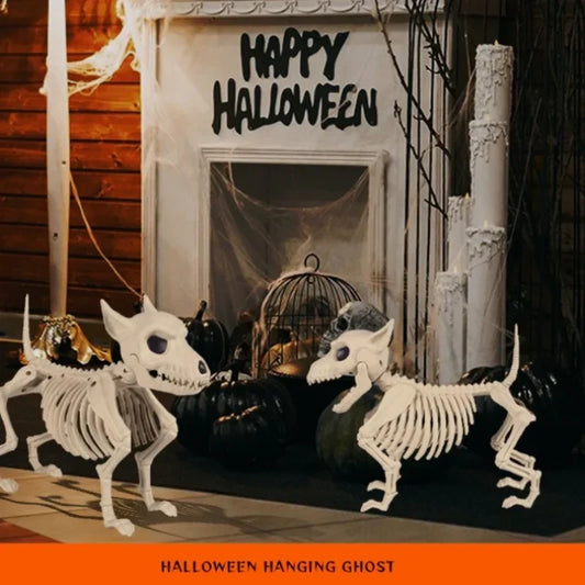 Halloween Decor Creative Home Ornament Animal Skeleton Little Wolf Skeleton Indoor Outdoor Garden Decoration Good Vibrations
