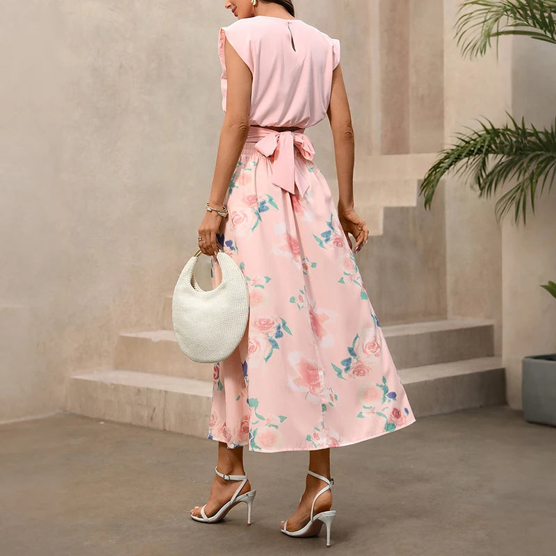 Elegant women's outfit - 2026 new summer open-front blouse with belt and half-length skirt set Good Vibrations