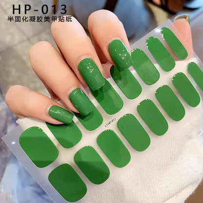 UV Semi-Cured Gel Nail Wraps Stickers Strips French Long Lasting Full Cover LED Gel Semi Cured Nail Sliders For Nail Extension & Good Vibrations