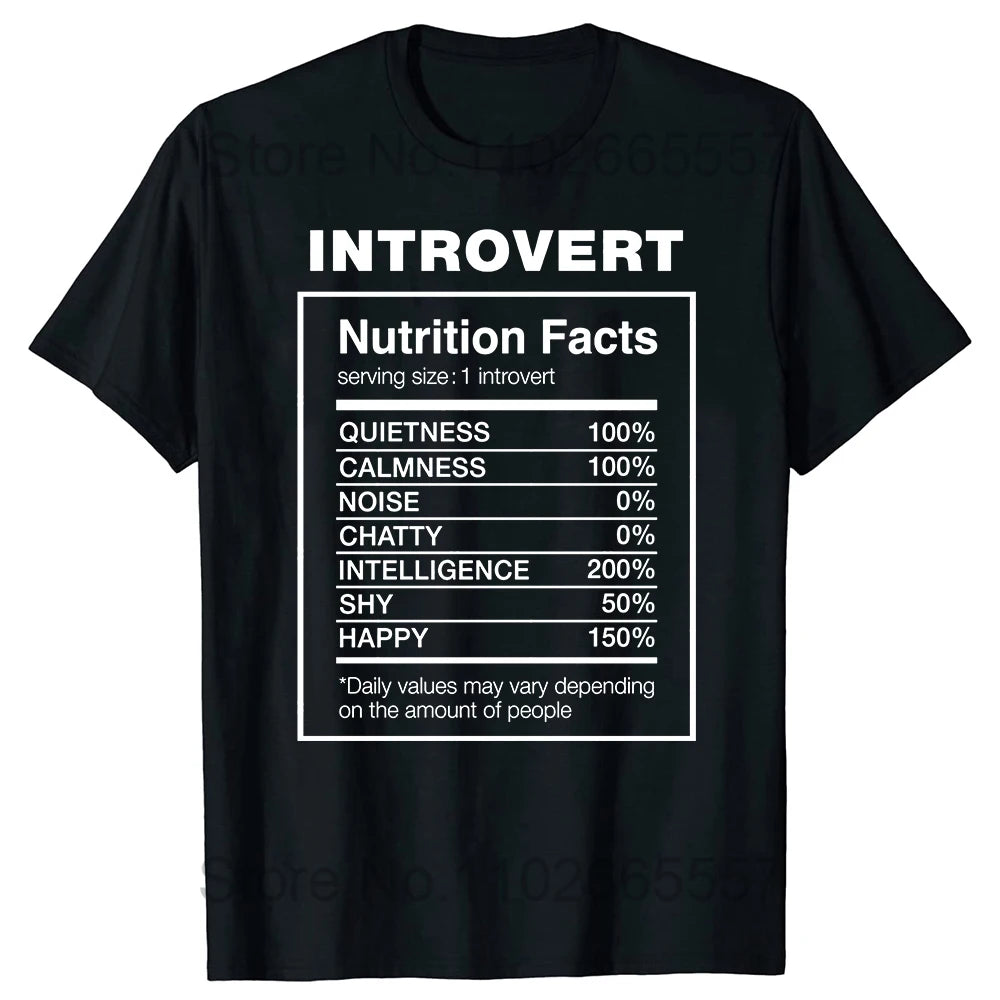 Introvert Logo T Shirt Funny Humor Introvers Joke T Shirts Summer Cotton Streetwear Humor Quotes Christmas Gifts T-shirt Good Vibrations
