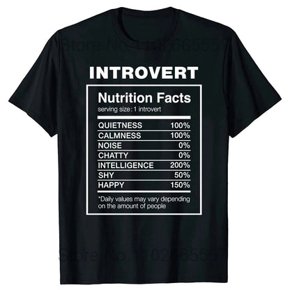 Introvert Logo T Shirt Funny Humor Introvers Joke T Shirts Summer Cotton Streetwear Humor Quotes Christmas Gifts T-shirt Good Vibrations