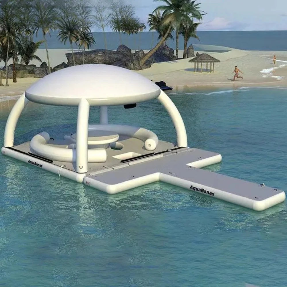 Yacht Inflatable Water Floating Platform Awning Inflatable Sofa Bar Tent Sea Good Vibrations