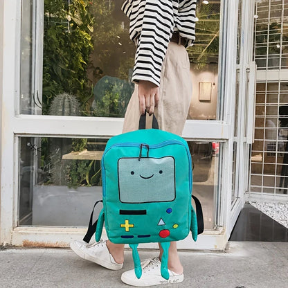 creative robot design backpacks for firls funny games console pattern backpack for women cute cartoon canvas backpack travel bag Good Vibrations