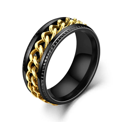 Titanium Steel Rotatable Chain Rings for Women Men Spinner Ring Multifunctional Chain Ring Men Bottle Opener Ring Jewelry Gifts Good Vibrations