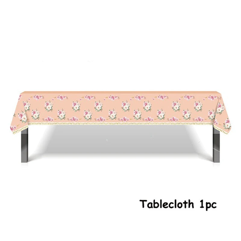 Hawaiian Pink Party Decoration Disposable Tableware Flower Summer Plate Paper Cup Napkin Birthday Decor Wedding Party Supplies Good Vibrations