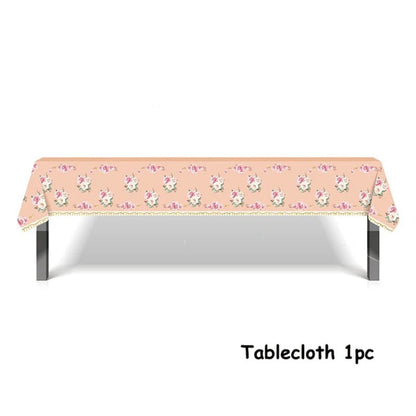 Hawaiian Pink Party Decoration Disposable Tableware Flower Summer Plate Paper Cup Napkin Birthday Decor Wedding Party Supplies Good Vibrations