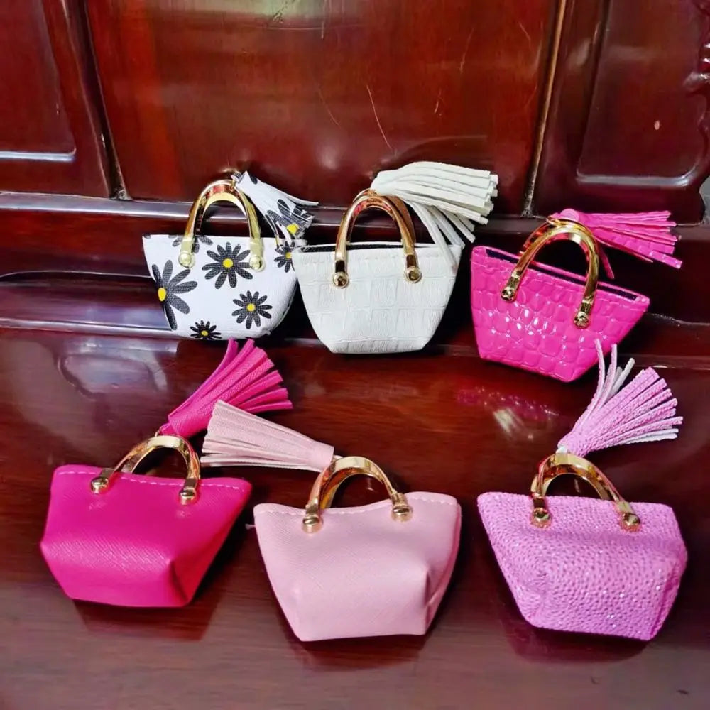 Fashion Miniature Handbag PU Leather Bag Lady Purse Shoulder Bag For 1/6 BJD Dolls Outfits Accessories Dollhouse Girls Gift Toys Good Vibrations