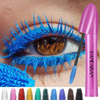 Colorful Silk Mascara Blue Red Black Cream Length Waterproof Smudge-Proof Colored Thickening Lengthening Curling Makeup Cosmetic Good Vibrations