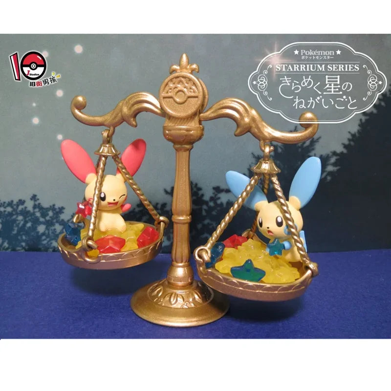 Pokemon Starrium Scene Series Blind Box Toys Ampharos Flygon Ponyta Plusle Minun Mew Pikachu Doll Toys Collect Ornaments Good Vibrations