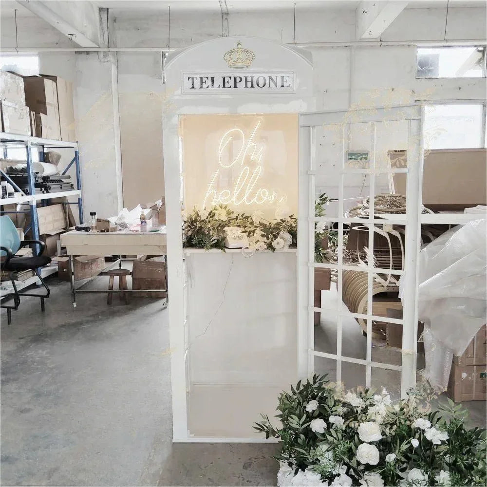 Wedding London Classic 1.8m/2m/2mhite Phone Booth Flower Phone Booth Metal Pink Phone Booth London Classic Phone Booth for Sale Good Vibrations
