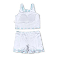 Girls Sleeveless Stripe Top Skirt Set Summer Casual Breathable Cotton Outfit for Kids Good Vibrations