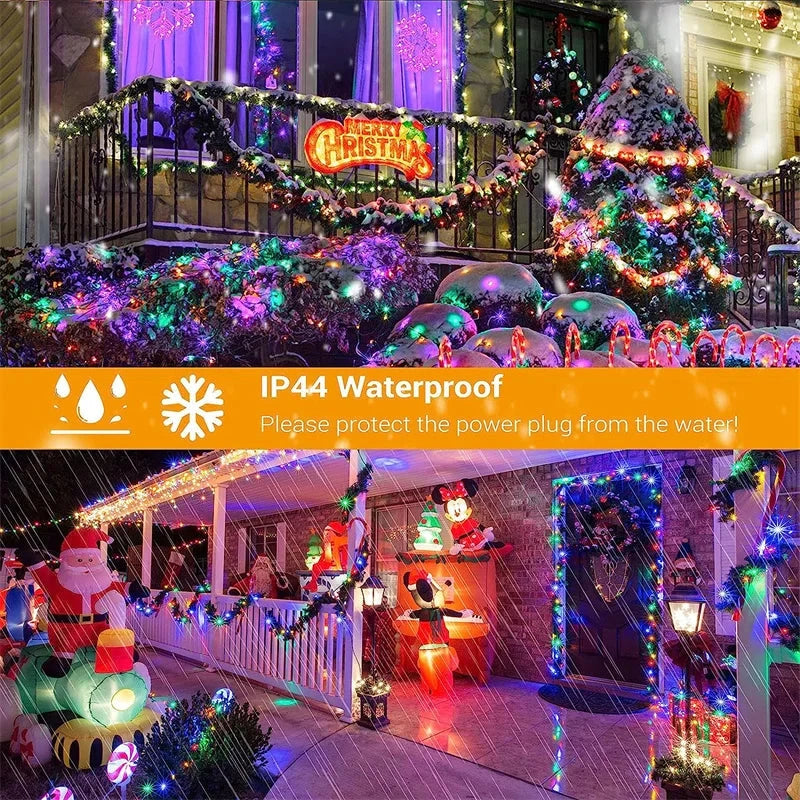 Christmas Tree Lights Outdoor Indoor, 100LED 10M WS2812B RGBIC Lights, String Lights IP65 Waterproof Bluetooth Fairy LED String Good Vibrations