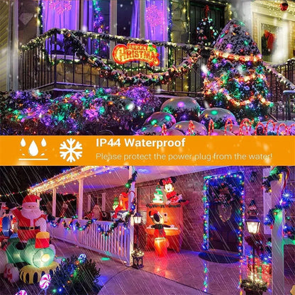 Christmas Tree Lights Outdoor Indoor, 100LED 10M WS2812B RGBIC Lights, String Lights IP65 Waterproof Bluetooth Fairy LED String Good Vibrations