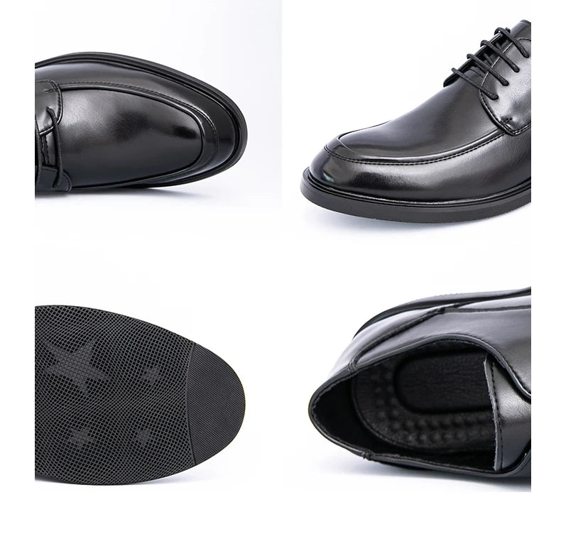 Men's Formal Dress Shoes Elegant Casual Business Luxury Italian Leather Skin Male Social Shoes Original