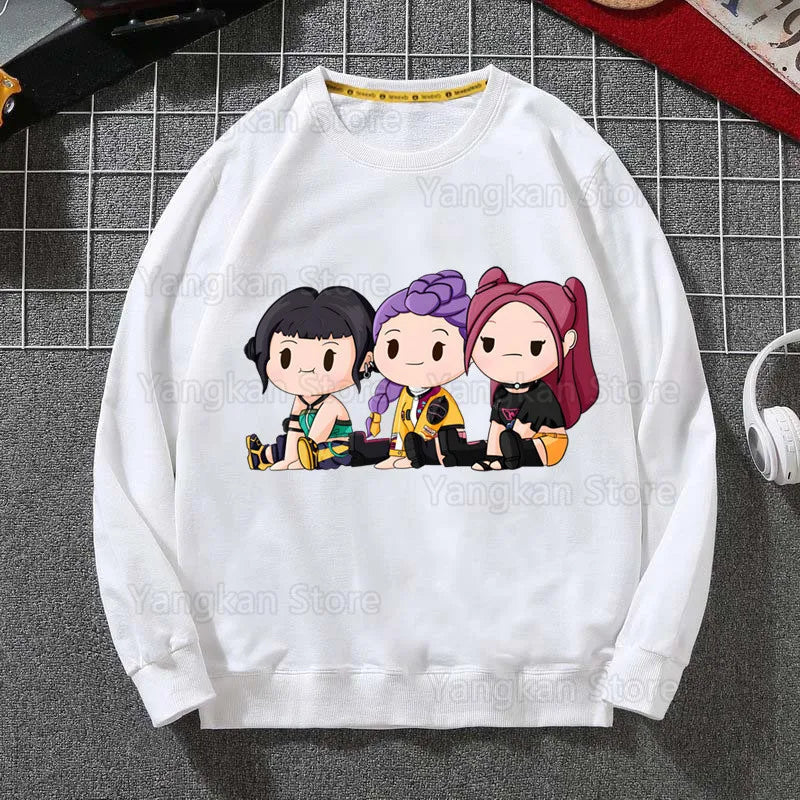 Kpop Demon Hunter Classic Men Women Hooded Sweatshirt K Pop Demon Hunters Fashion Graphic Casual Hoodie Good Vibrations