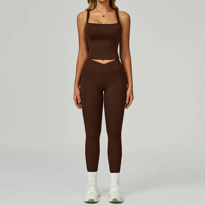 2 Pieces Yoga Set Women Tracksuits Sport Bras Workout Tops Yoga Clothes Fitness Leggings Flared Pant Gym Set Seamless Yoga Suit Good Vibrations