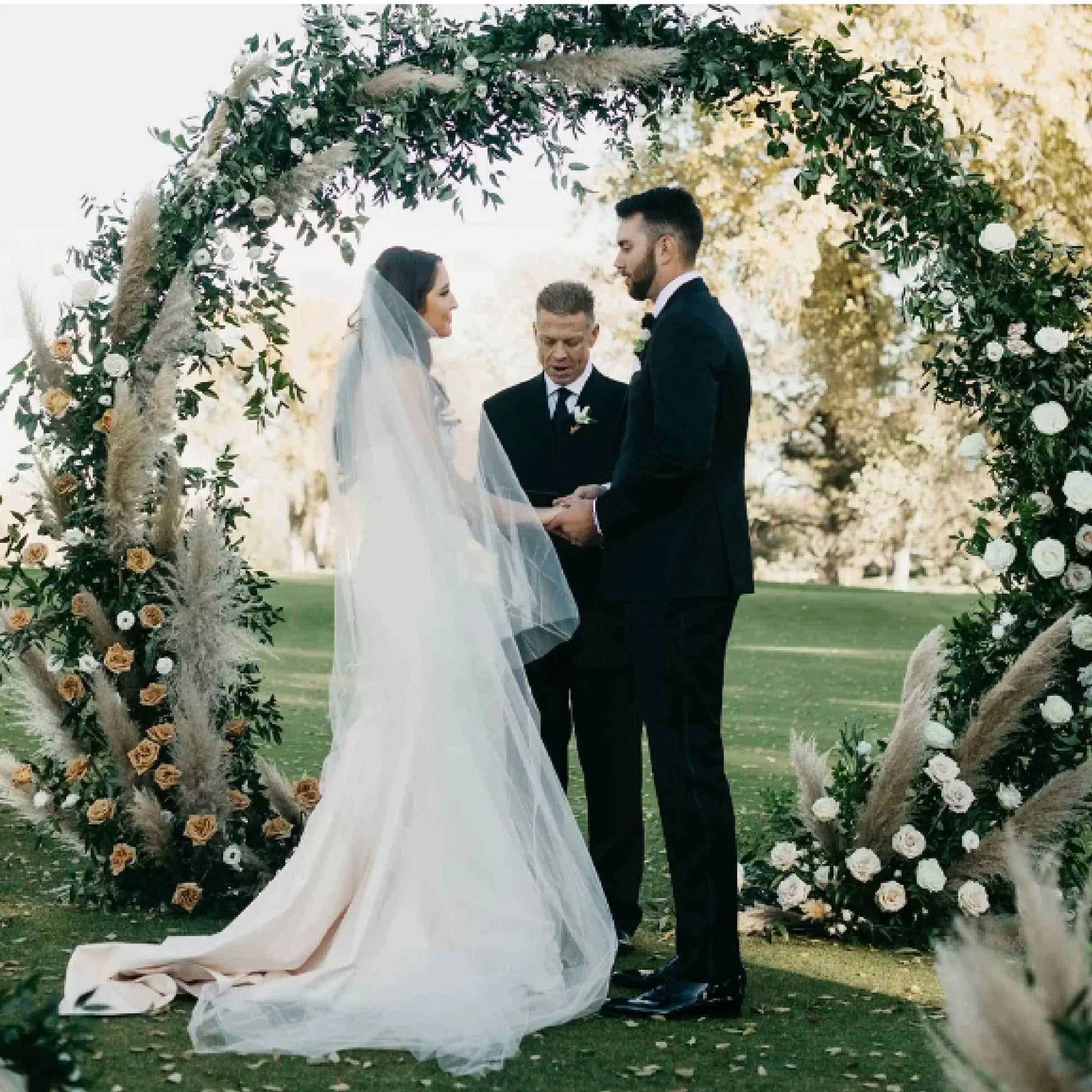 Wedding Flower Backdrop Stand Double Tube Arch Round Frame high quality Suitable for Wedding outside Photocall Background Decor Good Vibrations