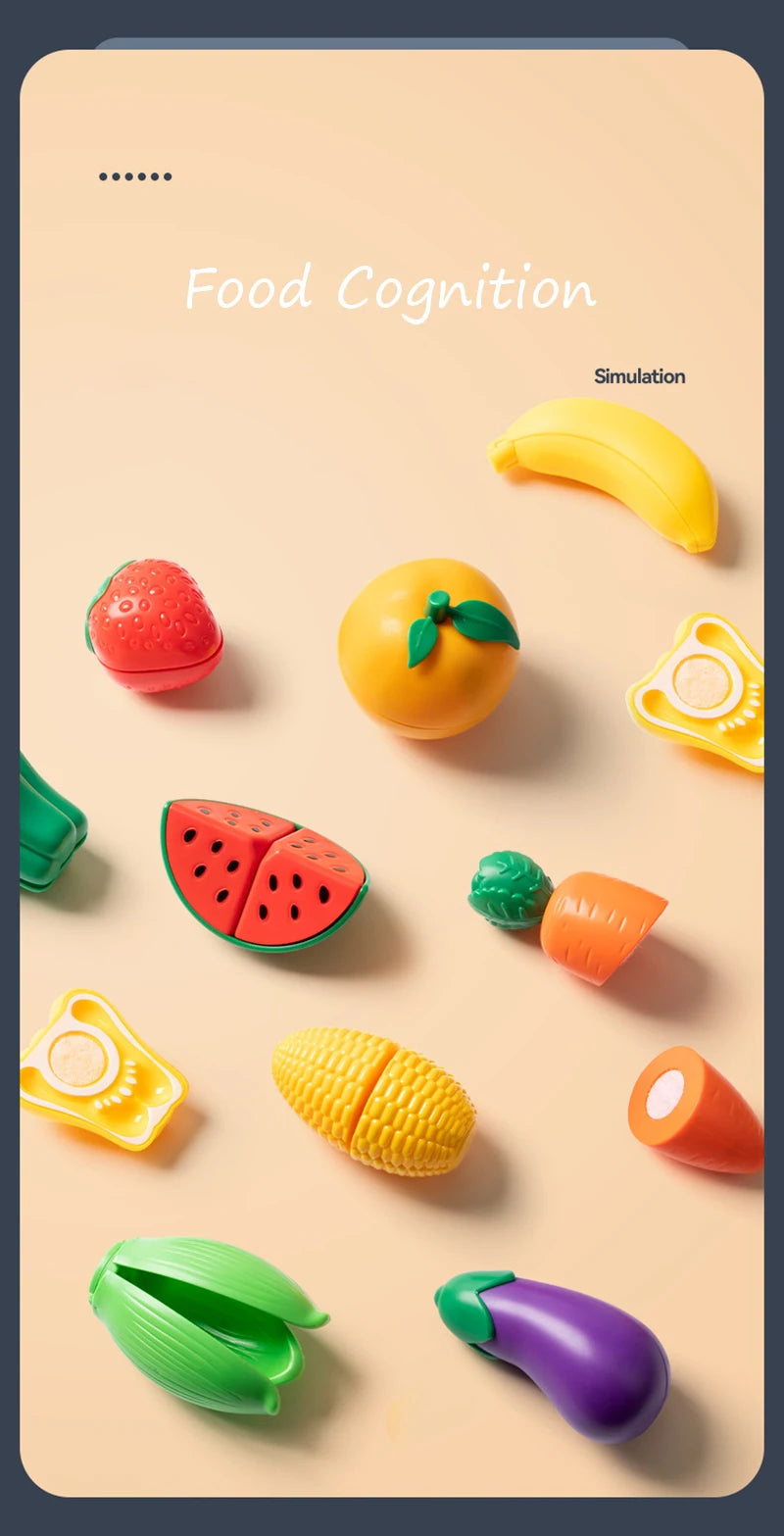 Children Pretend Play Cooking Toys Simulation Food Fruit Vegetable Kitchen Toys Montessori Educational Interactive Toy For Girls Good Vibrations