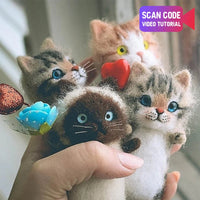 Cute and Interesting handmade toys DIY wool felt cat kits unfinished plush doll poking music toy gift Non-finished product Good Vibrations