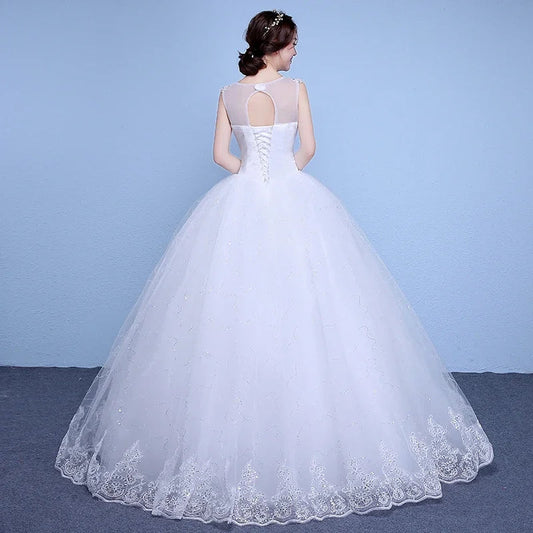 Customized Wedding Dress Bride Simple Lace Up Wedding Dresses Plus Size Princess V-neck Ball Gowns Dresses  Vrstidos De Novia Good Vibrations