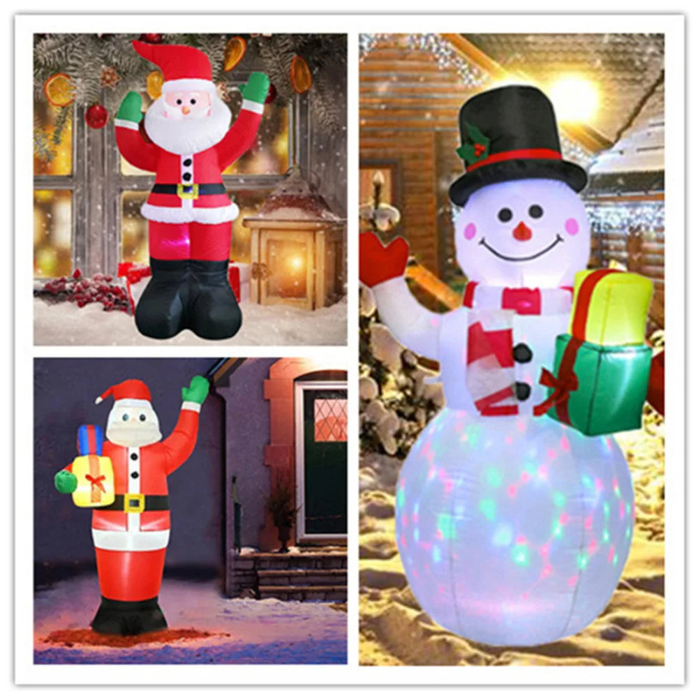 Christmas Inflatables Glowing Snowman Penguins Santa Claus with Built-in LED Decoration for Xmas Party Indoor Outdoor Yard Good Vibrations