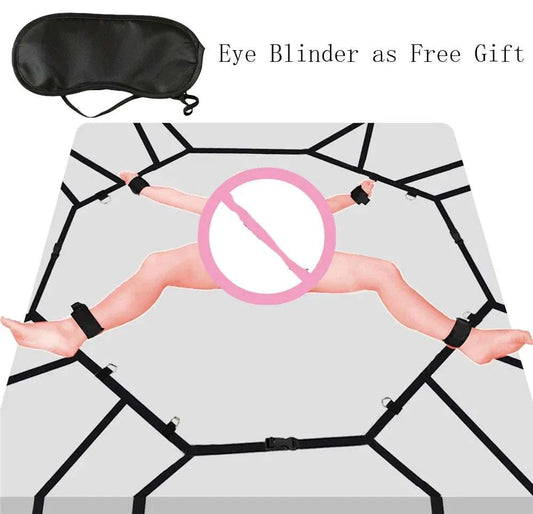 Nylon handcuffs and ankle cuffs BDSM restraint system with eye blinder for adult couples games.