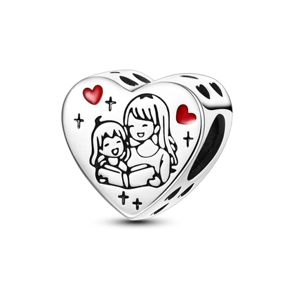 Heart Shape 925 Sterling Silver Family Lover Affection Pendant Charm Beads Fit Original Bangle Bracelet DIY Jewelry For Women Good Vibrations