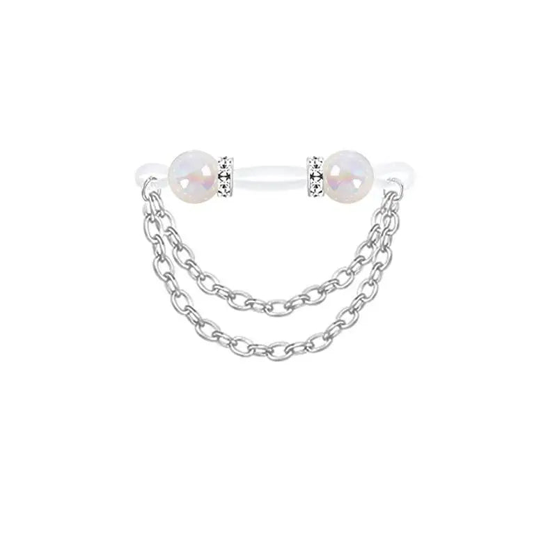 1 Pair Adjustable Fake Nipple Rings No-Pierce Acrylic Nipple Rings With Glitter Beads Perfect For Party Good Vibrations