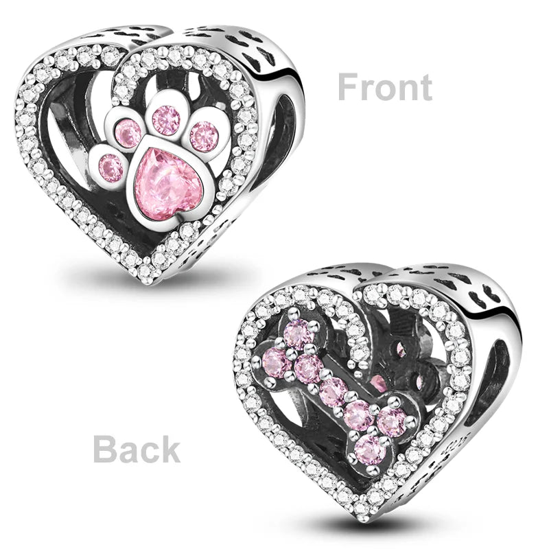 Heart Shape 925 Sterling Silver Family Lover Affection Pendant Charm Beads Fit Original Bangle Bracelet DIY Jewelry For Women Good Vibrations