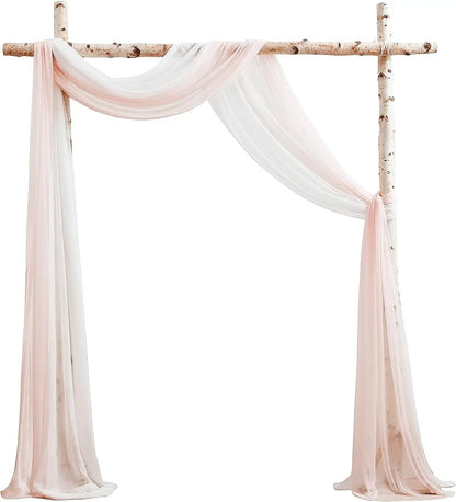 Yannew Burnt Orange Rustic Wedding Arch Flowers White Swag Drape Kit for Wedding Ceremony Reception Backdrop Floral Decoration Good Vibrations