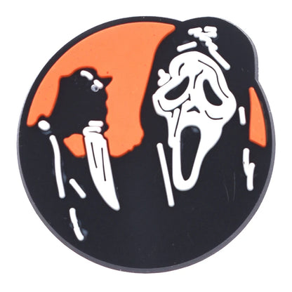 1PCS Hot Selling Ghost Series Shoe Charm PVC Sandal Accessories DIY Cartoon Skeleton Bag Wristband Decor Halloween Gifts Good Vibrations